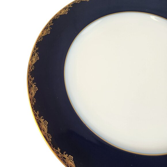 Rosenthal Classic Rose Frederick The Great Porcelain Dinner Plate Gold Trim Navy - Picture 2 of 10